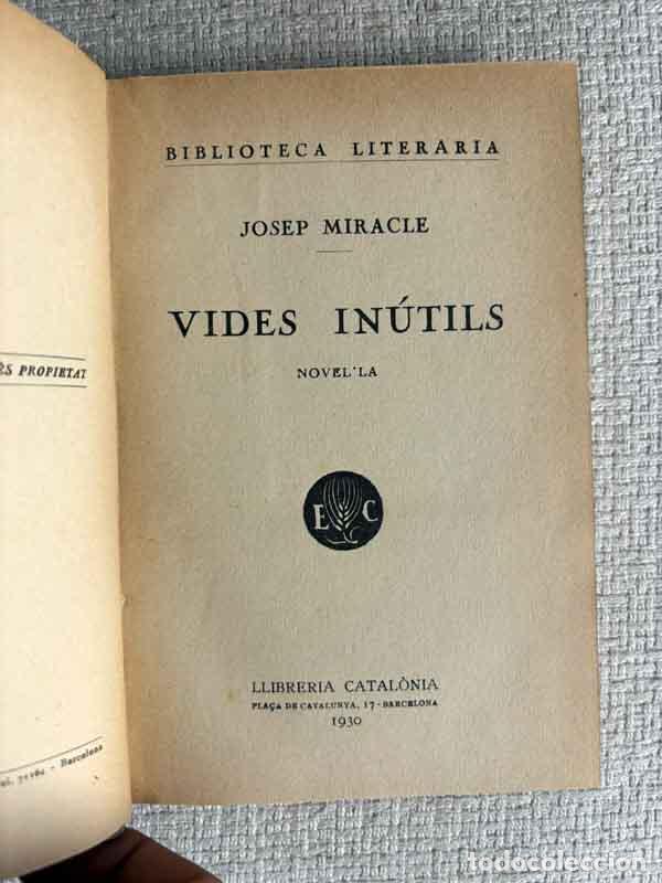 Livros em segunda m&atilde;o: Vides in&uacute;tils - Josep Miracle