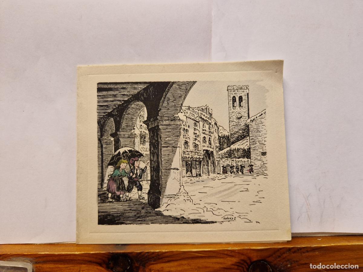 Libros: BONITA POSTAL CIRCULADA. DIPTICO. FELIZ NAVIDAD Y PROSPERO A&Ntilde;O NUEVO. IGUALADA 1953-54
