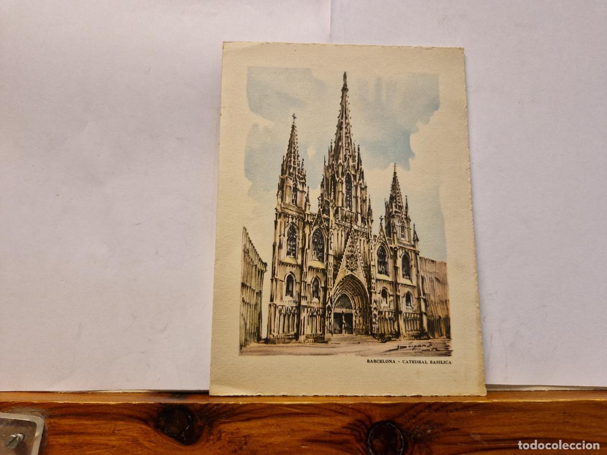 Libri di seconda mano: BONITA POSTAL CIRCULADA. DIPTICO. FELIZ NAVIDAD Y PROSPERO A&Ntilde;O NUEVO. CATEDRAL BASILICA. BCN