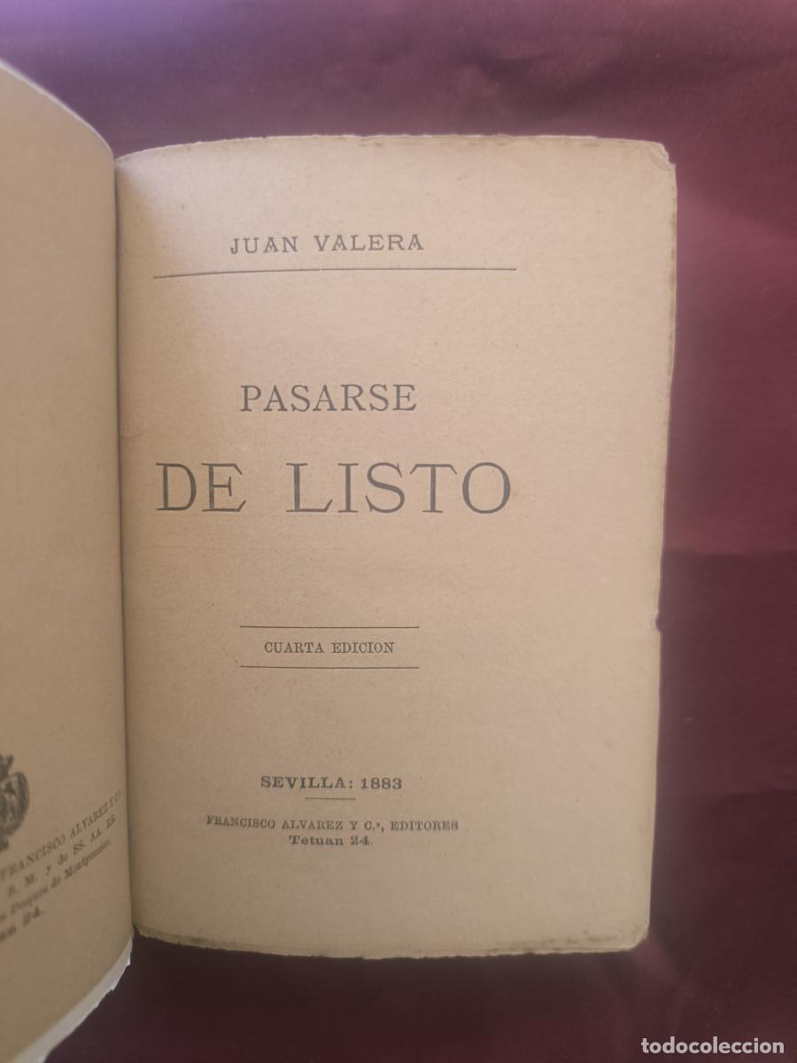Libros: Pasarse de listo. - Juan Valera - Foto 2