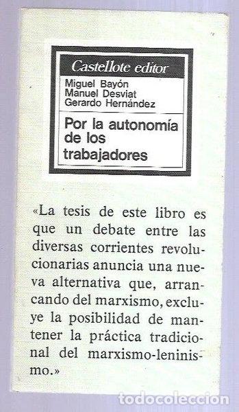 books: Por la autonom&iacute;a de los trabajadores- 9788472590793