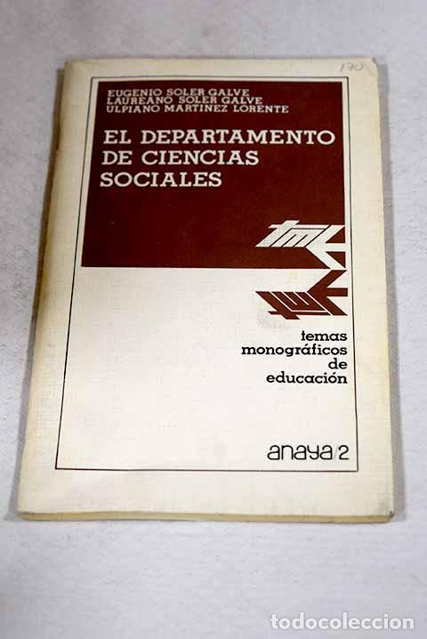 Libros: El departamento de ciencias sociales.- Soler Galve, Eugenio