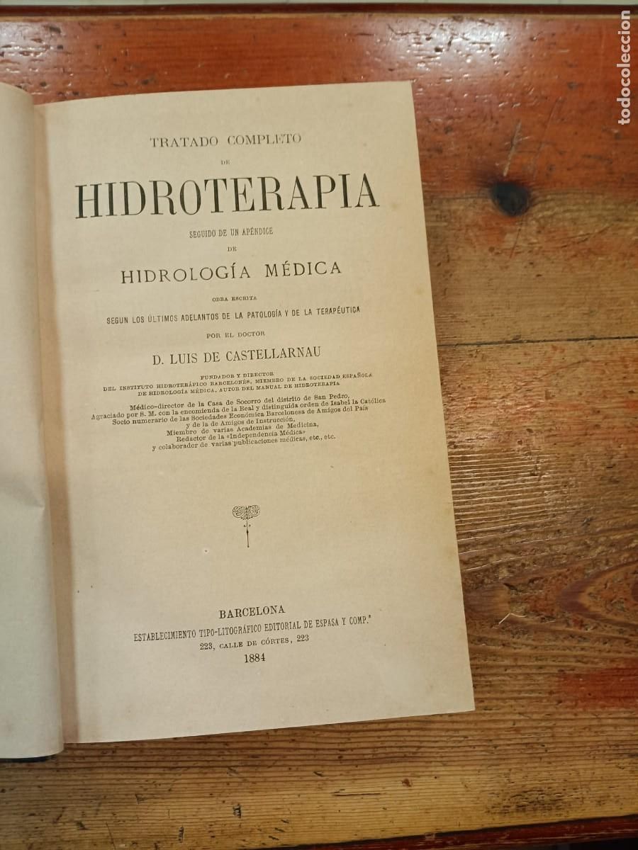 B&uuml;cher: CASTELLARNAU, LUIS DE - Tratado completo de hidroterapia seguido de un apendice de hidrolog&iacute;a m&eacute;dica