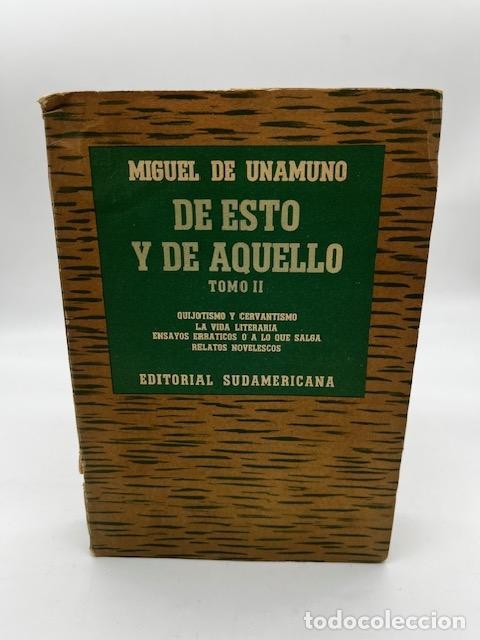 Libros: UNAMUNO, Miguel de. - De esto y de aquello. Tomo II.