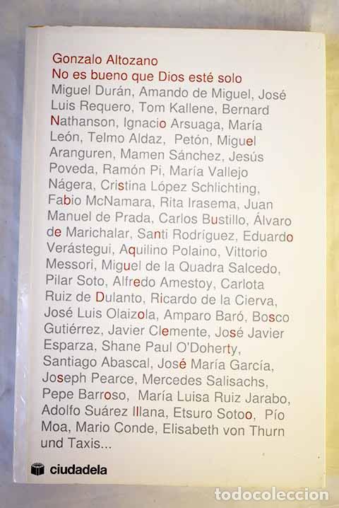 Libros: No es bueno que Dios est&eacute; solo
