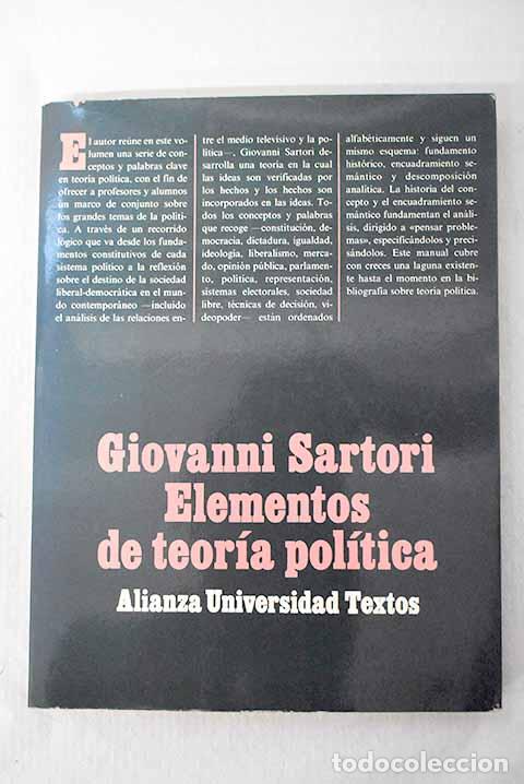 Libros: Elementos de teor&iacute;a pol&iacute;tica.- Sartori, Giovanni