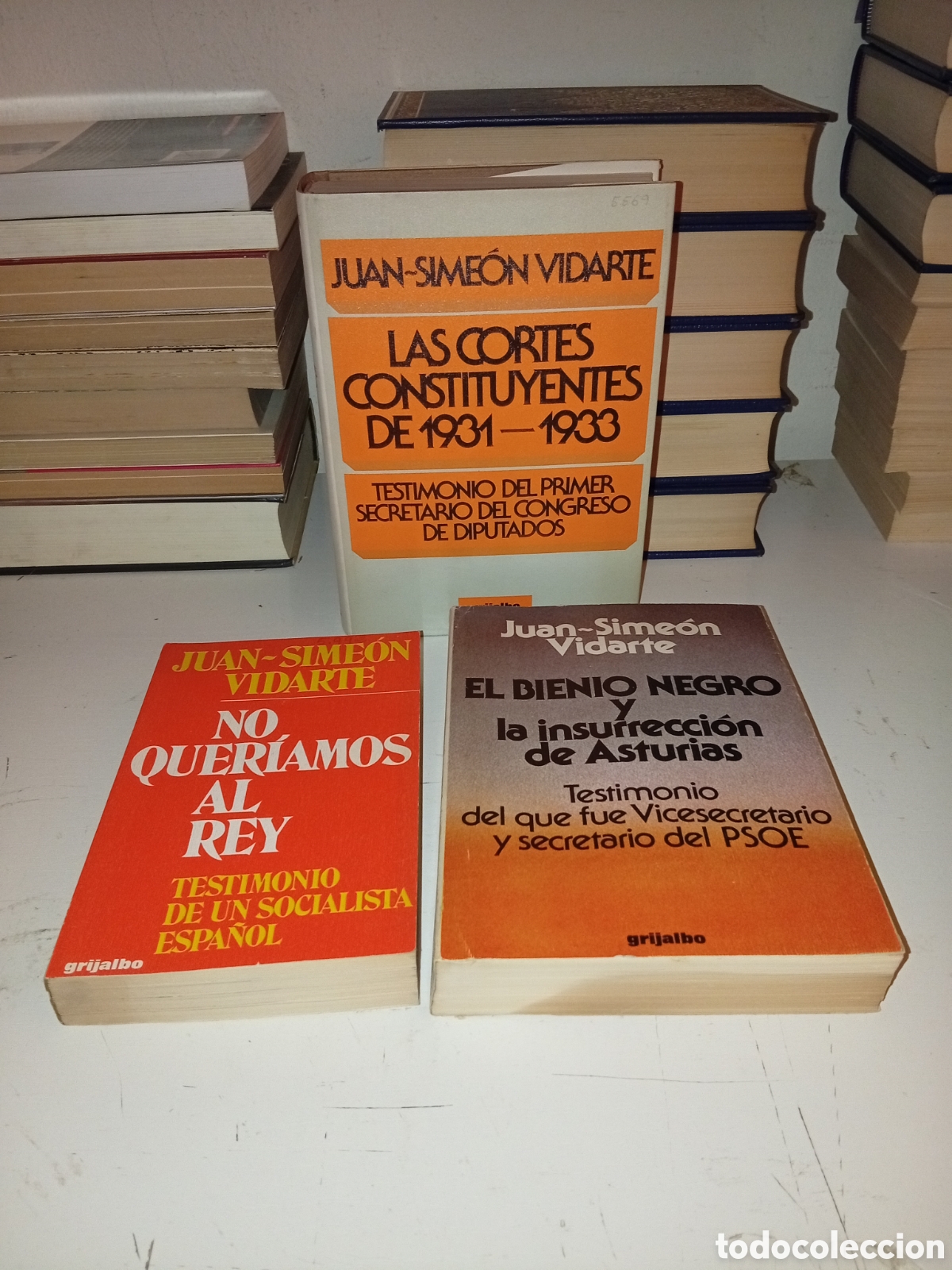 Libros: Lote Simeon Vidarte. No quer&iacute;amos al rey. Las cortes constituyentes. El bienio negro.
