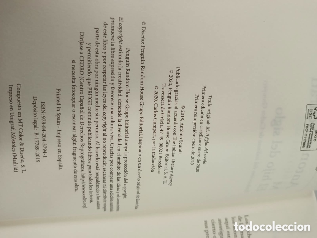 Libros: Antonio Scurati El hijo del siglo - Foto 3