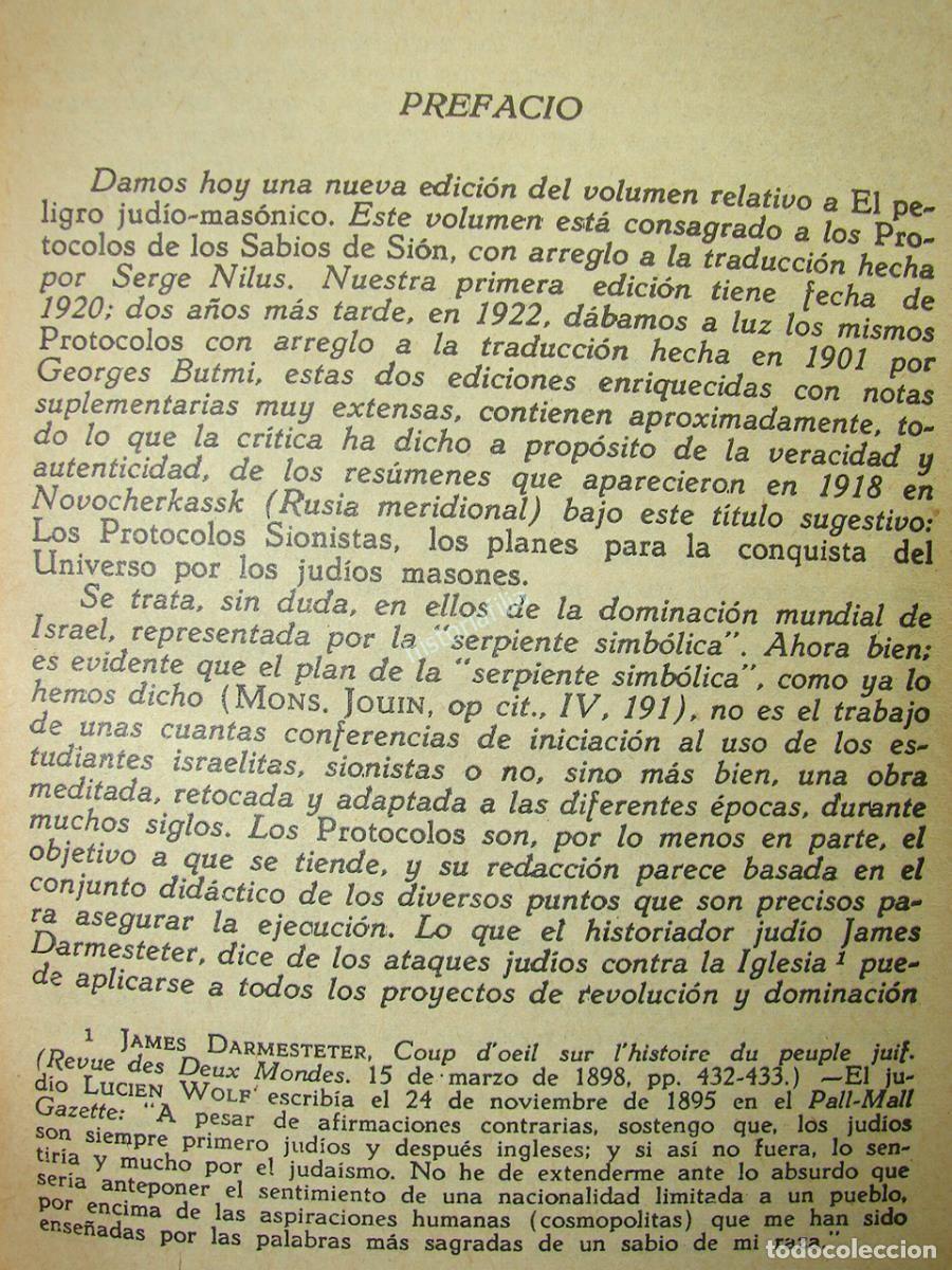 Libros: LIBRO. LOS PROTOCOLOS DE LOS SABIOS DE SION 1960 -POLITICA - Foto 6
