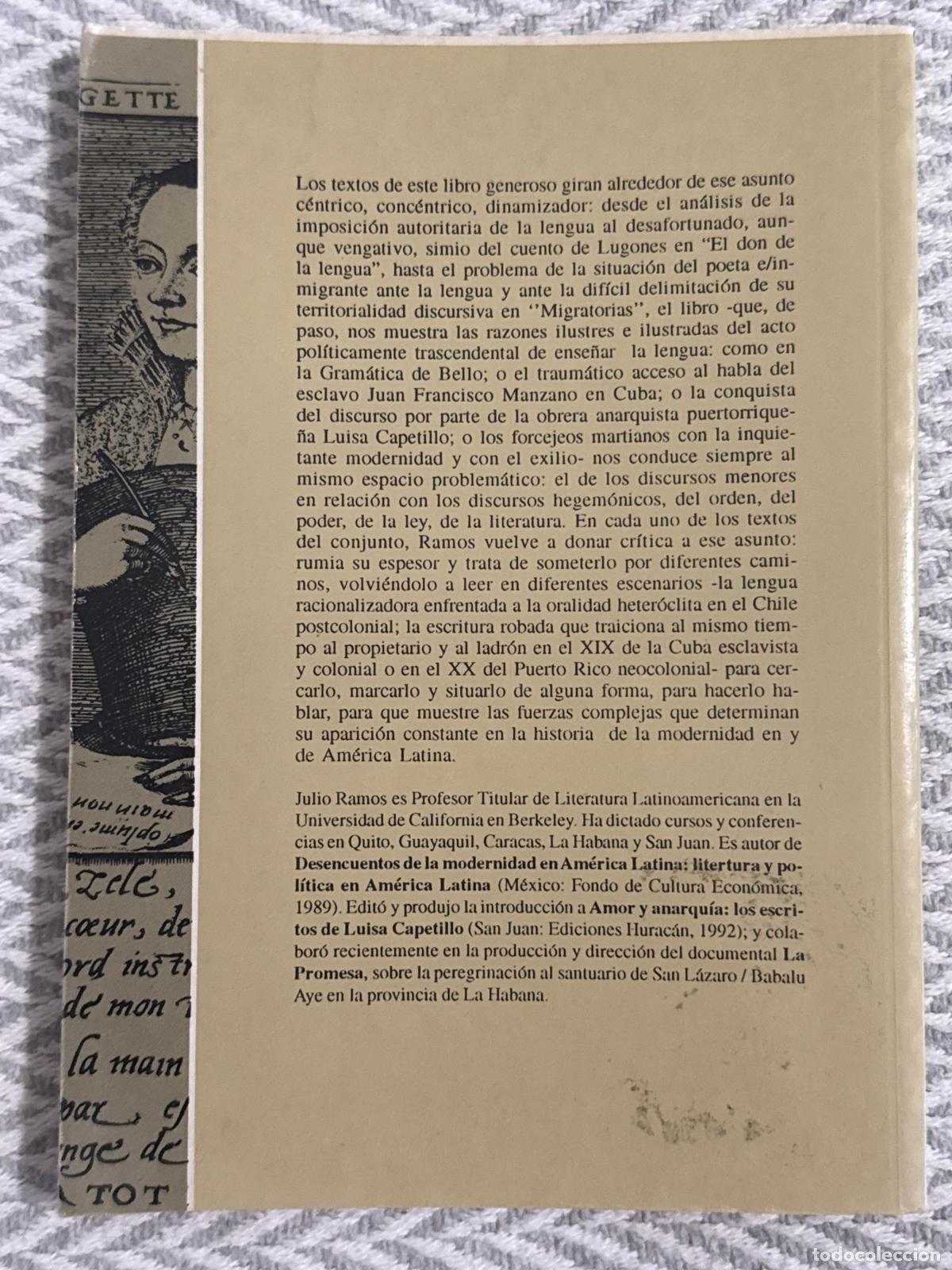 Libros: Paradojas de letra - Julio Ramos - Foto 3
