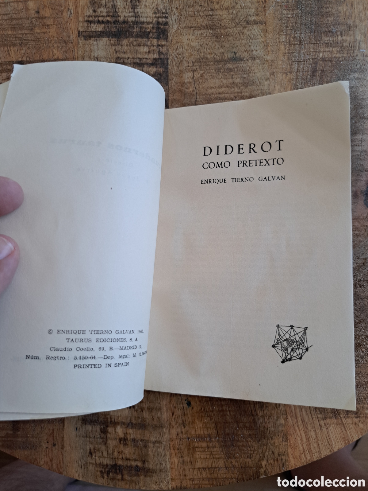 Libros: Jml Diderot como pretexto. E. Tierno Galvan. Cuadernos Tautus 70 - Foto 6