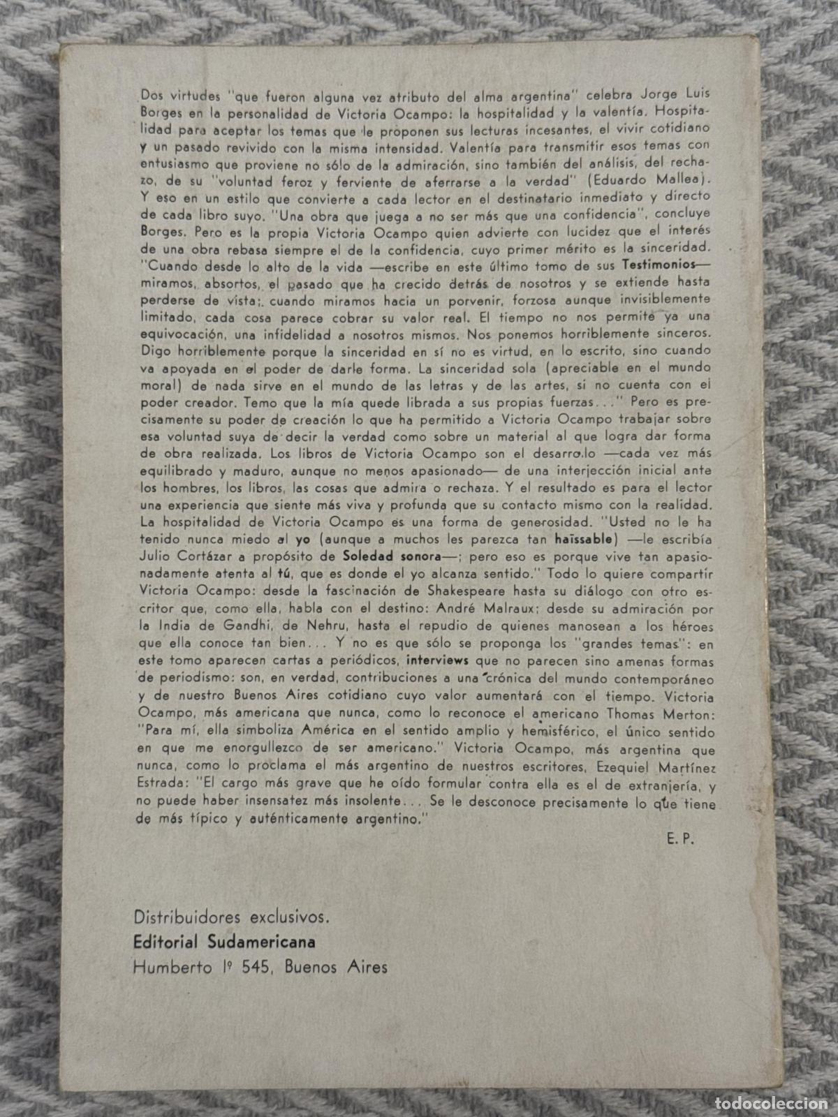 Libros: Testimonios. S&eacute;ptima serie 1962-1967 - Victora Ocampo - Foto 3