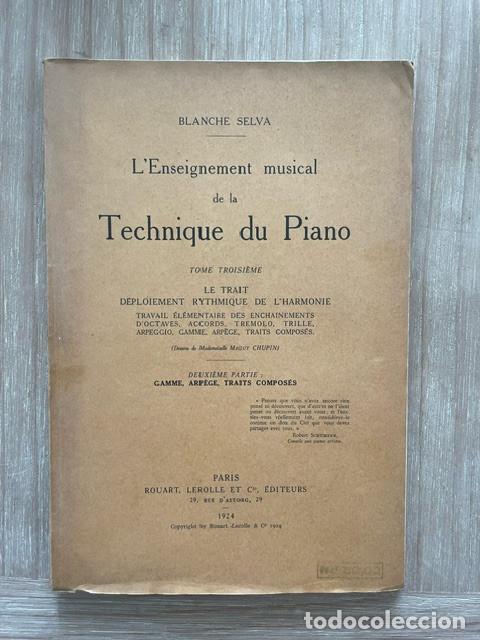Libros: BLANCHE SELVA. TECHNIQUE DU PIANO. TOMO III. - - Foto 1