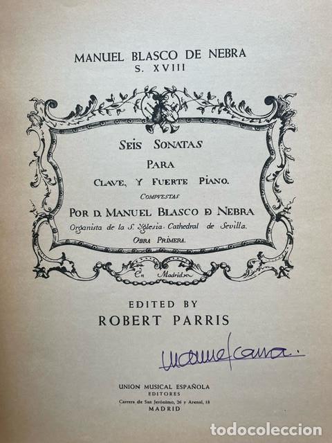 Libri di seconda mano: SEIS SONATAS PARA CLAVE, Y FUERTE PIANO. - MANUEL BLASCO NEBRA