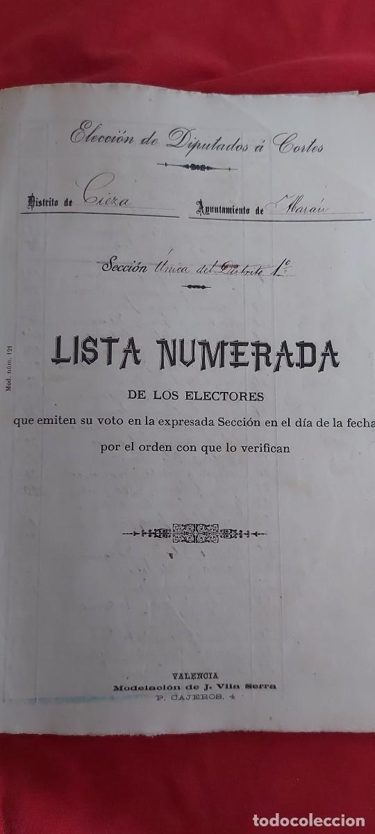 Libri di seconda mano: DOCUMENTO DE VOTACION ,DISTRITO,CIEZA AYUNTAMIETO DE ABAR&Aacute;N , (( PEDIDOS M&Iacute;NIMOS 10 &euro; ) CAJA N.&ordm; 6