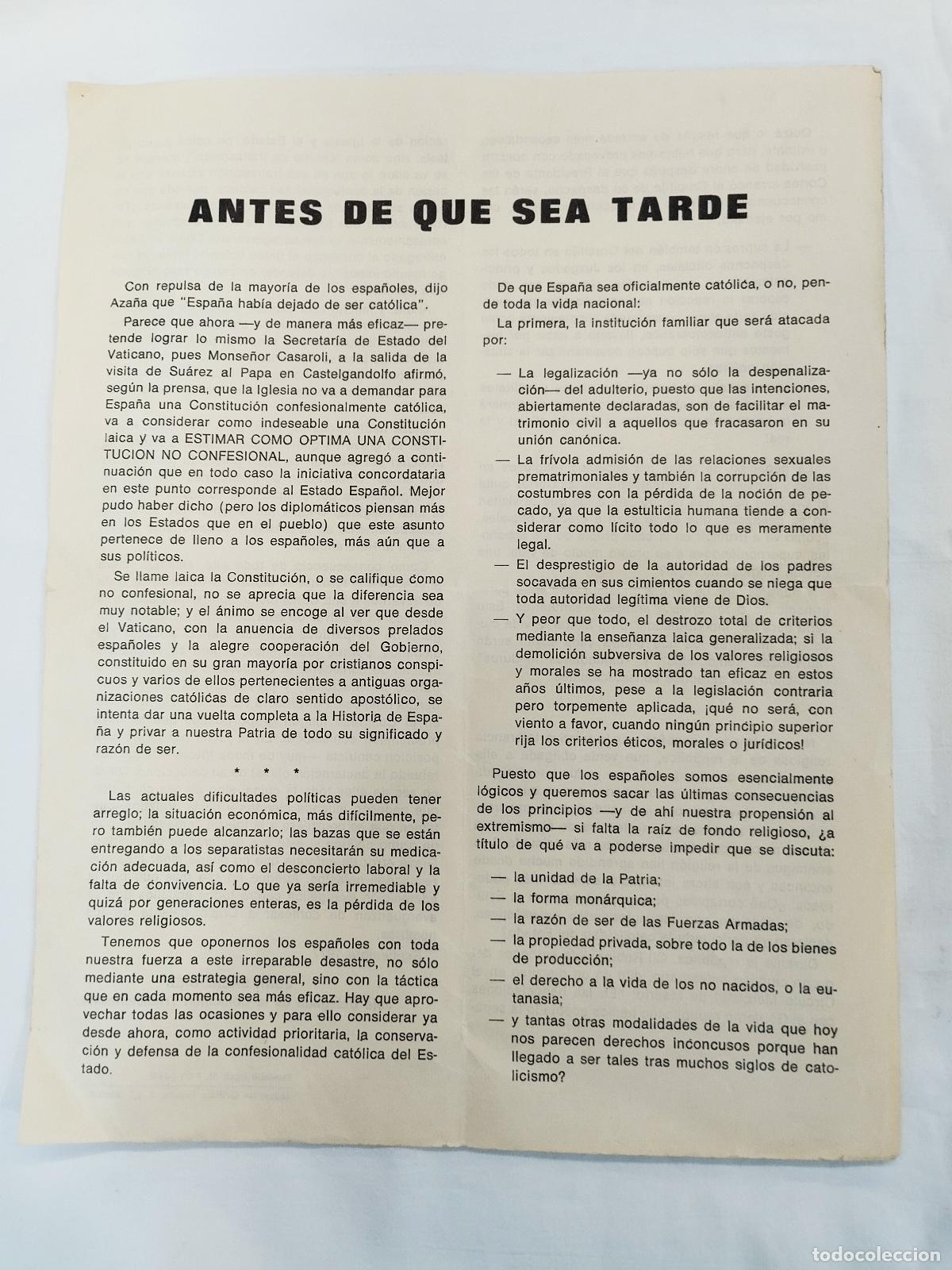 books: PROPAGANDA POL&Iacute;TICO-RELIGIOSA TRANSICI&Oacute;N ESPA&Ntilde;OLA: ANTES DE QUE SEA TARDE Juan S&aacute;enz-D&iacute;ez, en ... -