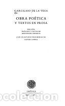 Libros: Obra po&eacute;tica y textos en prosa - Garcilaso de la Vega