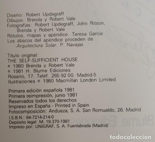 Libros: LA CASA AUTOSUFICIENTE, BRENDA Y ROBERT VALE, H. BLUME EDICIONES 1981, LIBRO - Foto 4