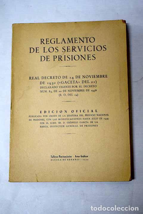 Libros: Reglamento de los Servicios de Prisiones - Foto 1