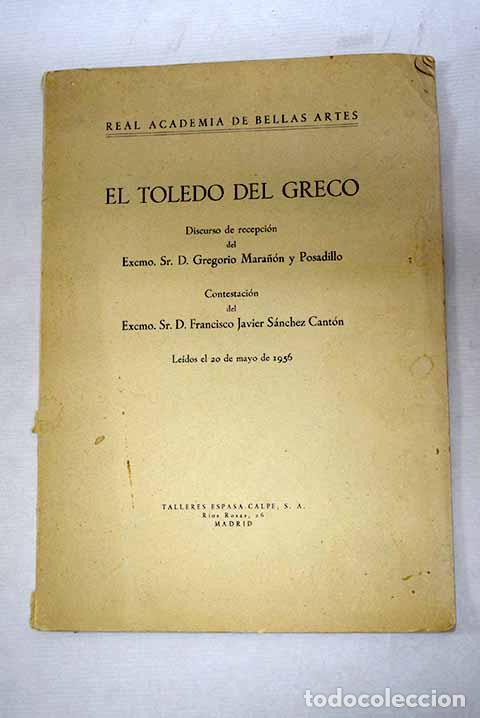 Libros: El Toledo del Greco: Mara&ntilde;&oacute;n, Gregorio.- Mara&ntilde;&oacute;n, Gregorio