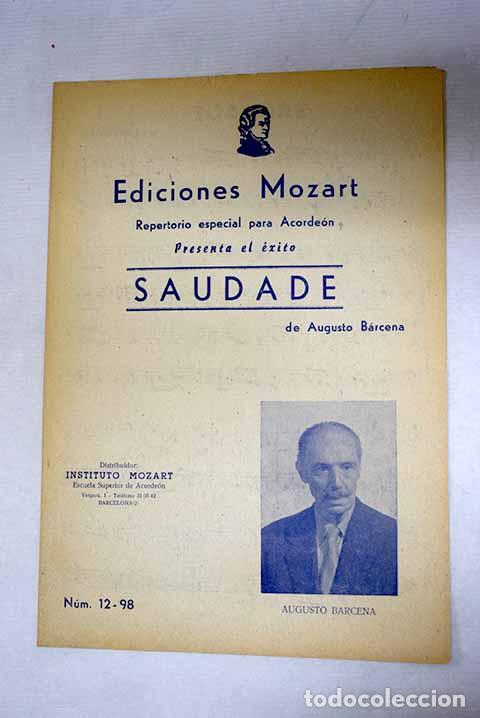 Livres: Saudade: B&aacute;rcena, Augusto.- B&aacute;rcena, Augusto