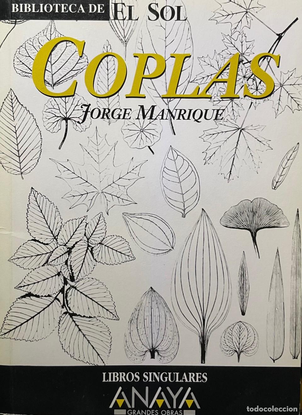 Libros: COPLAS. JOREGE MANRIQUE. COLECCION BIBLIOTECA DE EL SOL. N&ordm;269 - JORGE MANRIQUE. TDK309