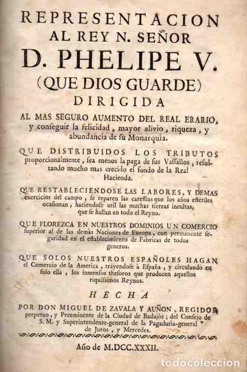 books: Representaci&oacute;n al Rey N. Se&ntilde;or D. Phelipe V... dirigida al mas seguro aumento del Real Erario. - Zav