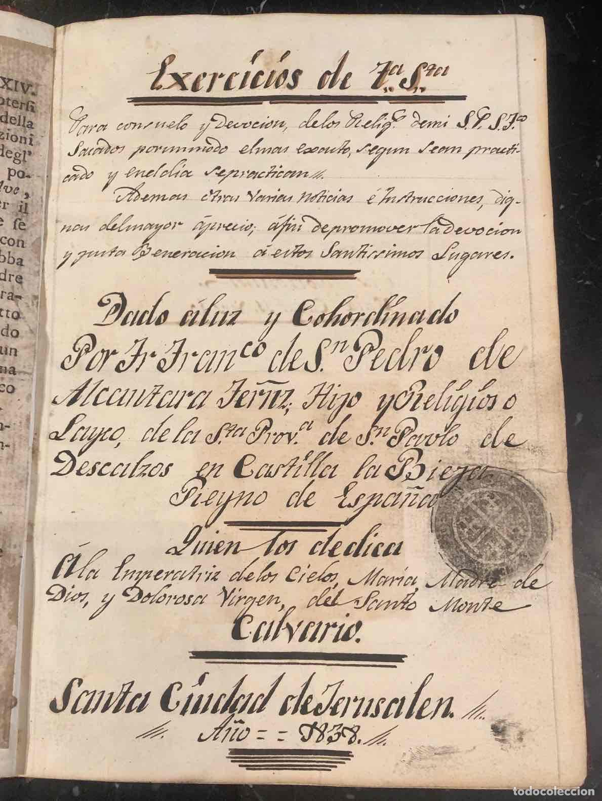 Libri di seconda mano: Ejercicios de Tierra Santa... (Viaje a los Santos Lugares) - Fray Francisco de San Pedro de Alc&aacute;ntar