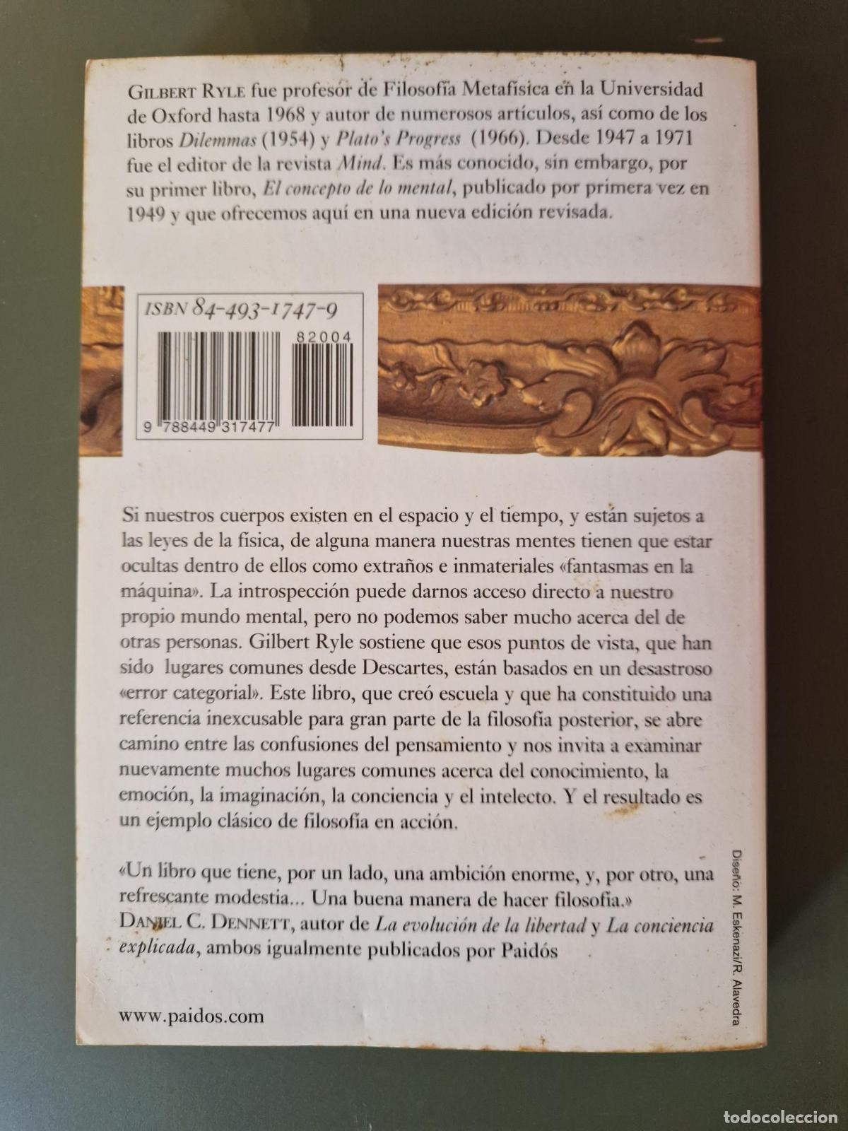 Libros: El concepto de lo mental - Gilbert Ryle - Foto 3