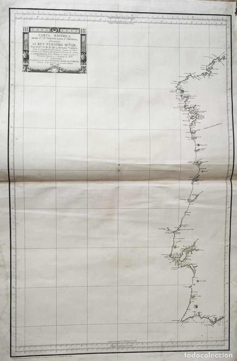 Libros: Carta Esf&eacute;rica desde Cabo San Vicente hasta Cabo Ortegal - Vicente Tofi&ntilde;o de San Miguel