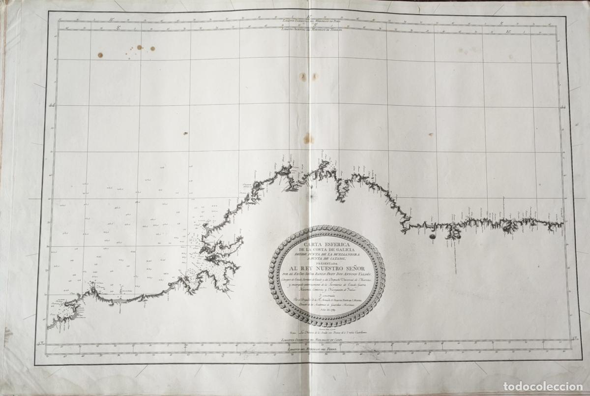 Libros: Carta Esferica de la Costa de Galicia desde Punta de la Buelganegra a Punta de Catasol - Vicente Tof