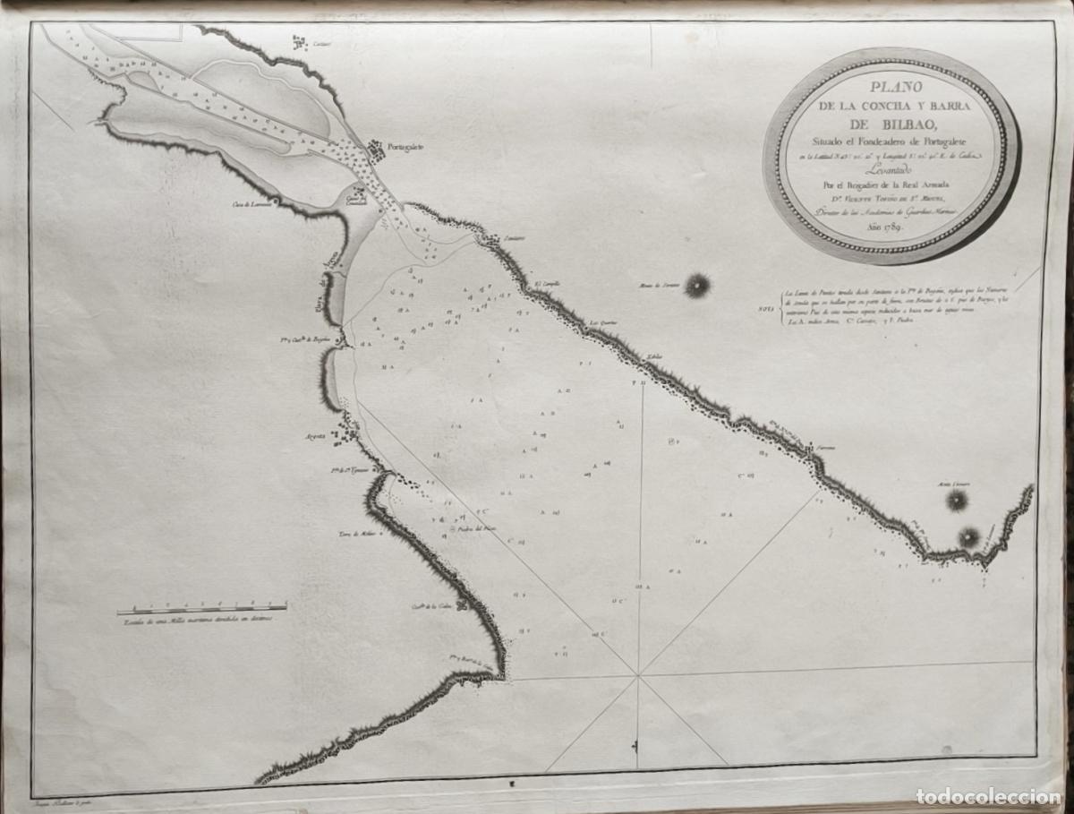 Livros em segunda m&atilde;o: Plano de la Concha y Barra de Bilbao, Situado el Fondeadero de Portugalete - Vicente Tofi&ntilde;o de San M