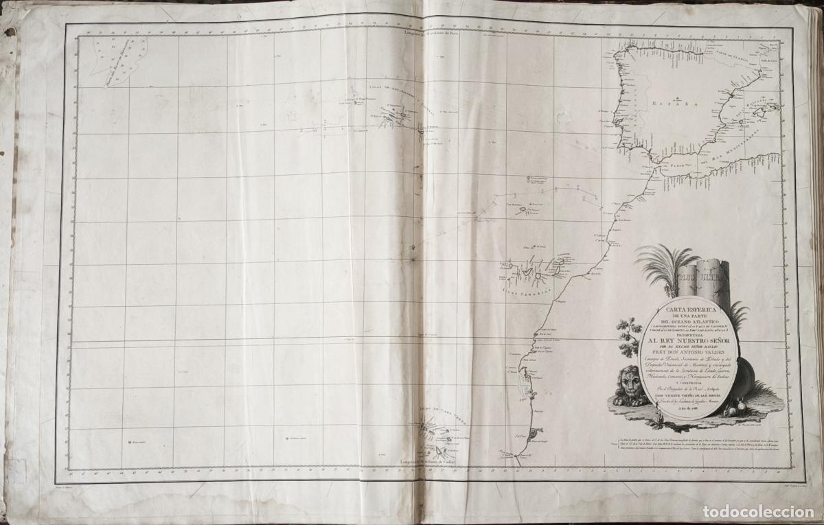 Libros: Carta esferica de una parte del oceano Atlantico: comprendida entre 14&deg;.00'. y 44&deg;.10'. de Latitud N