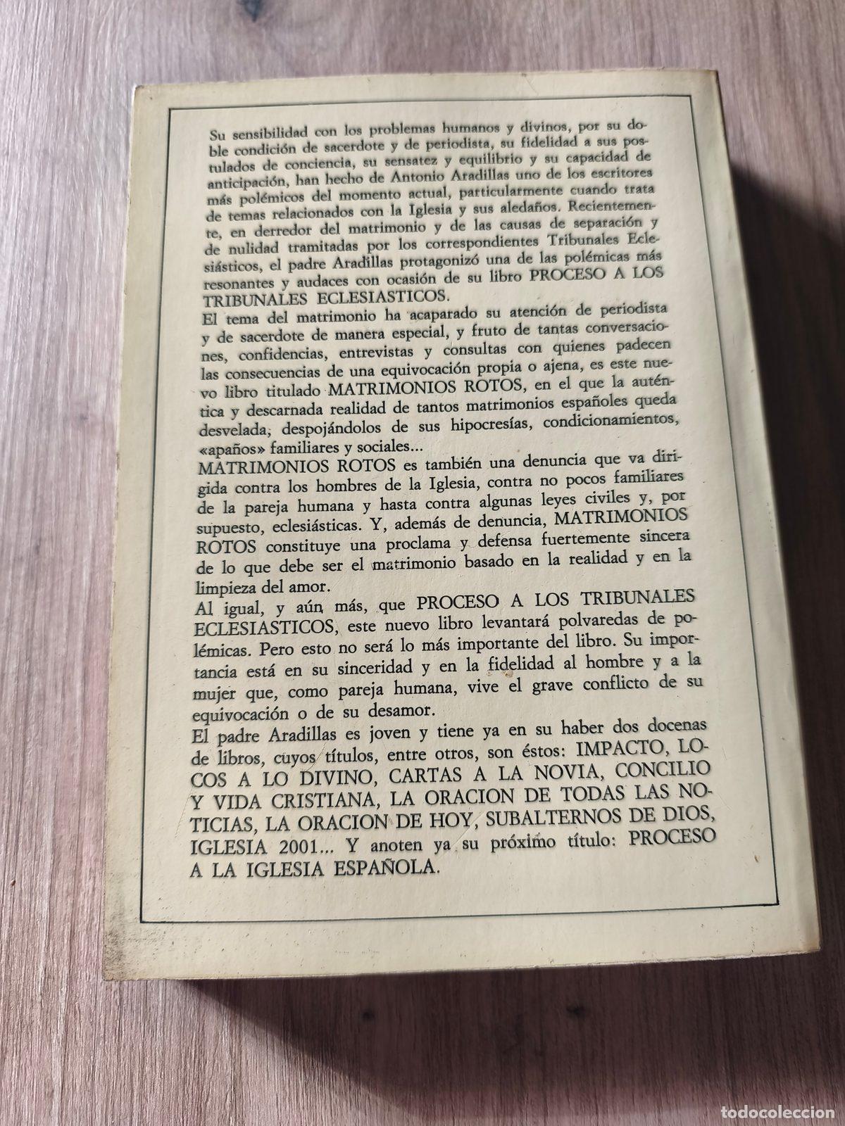 Libros: Matrimonios rotos Antonio Aradillas - Foto 2