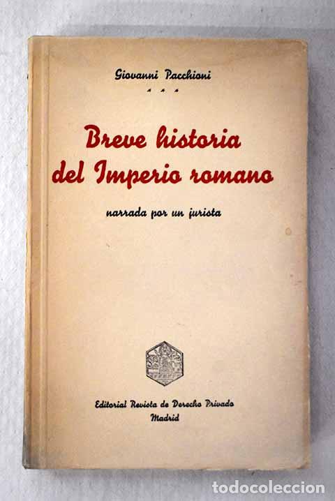 Livros em segunda m&atilde;o: Breve historia del Imperio romano.- Pacchioni, Giovanni