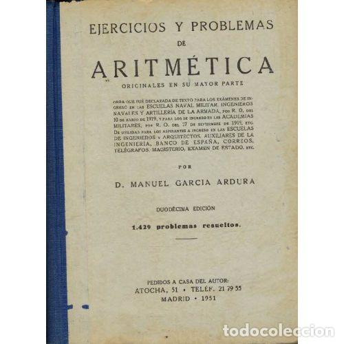 B&uuml;cher: EJERCICIOS Y PROBLEMAS DE ARITM&Eacute;TICA - MANUEL GARCIA ARDURA