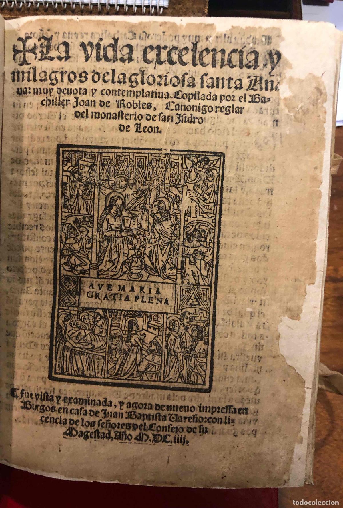 Livres: La Vida Excelencias y Milagros De La Gloriosa Santa Anna : ... - Robles, Joan de (impreso)