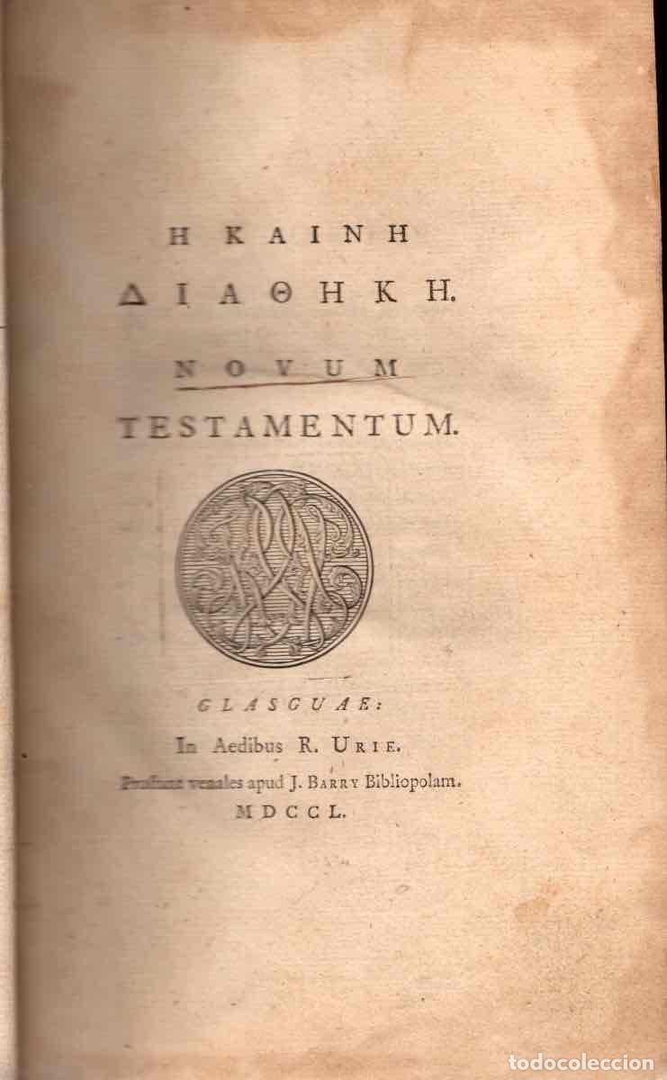 Livres: Novum Testamentum - NO CONSTA AUTOR
