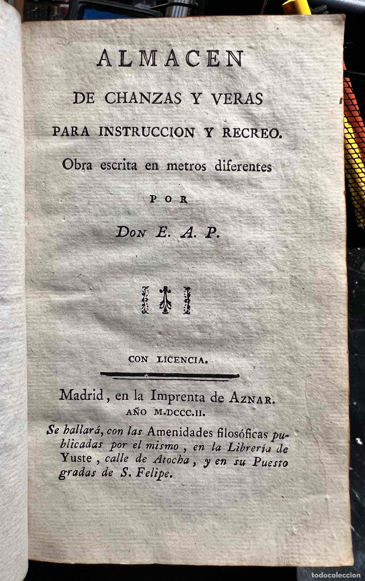 Livres: Almac&eacute;n de chanzas y veras para instrucci&oacute;n y recreo - Ataide y Portugal, Enrique