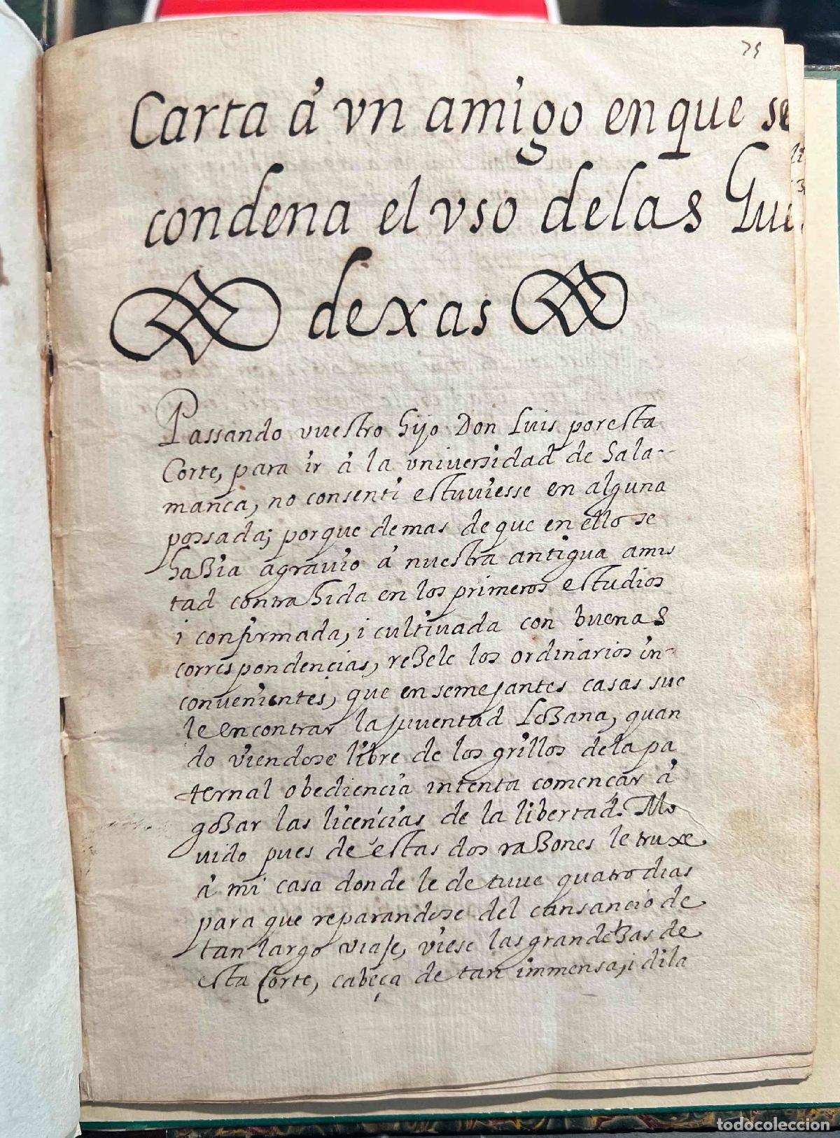 Livros em segunda m&atilde;o: Manuscrito. Discursos contra el uso de las guedejas - NO CONSTA AUTOR