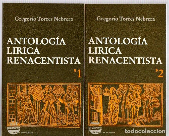 Livros em segunda m&atilde;o: Antolog&iacute;a l&iacute;rica renacentista 1 y 2 - Torres Nebrera, Gregorio