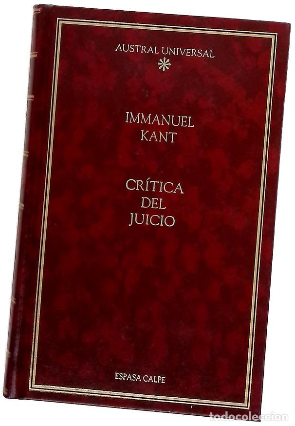 books: Cr&iacute;tica del juicio - Kant, Immanuel; Garc&iacute;a Morente, Manuel