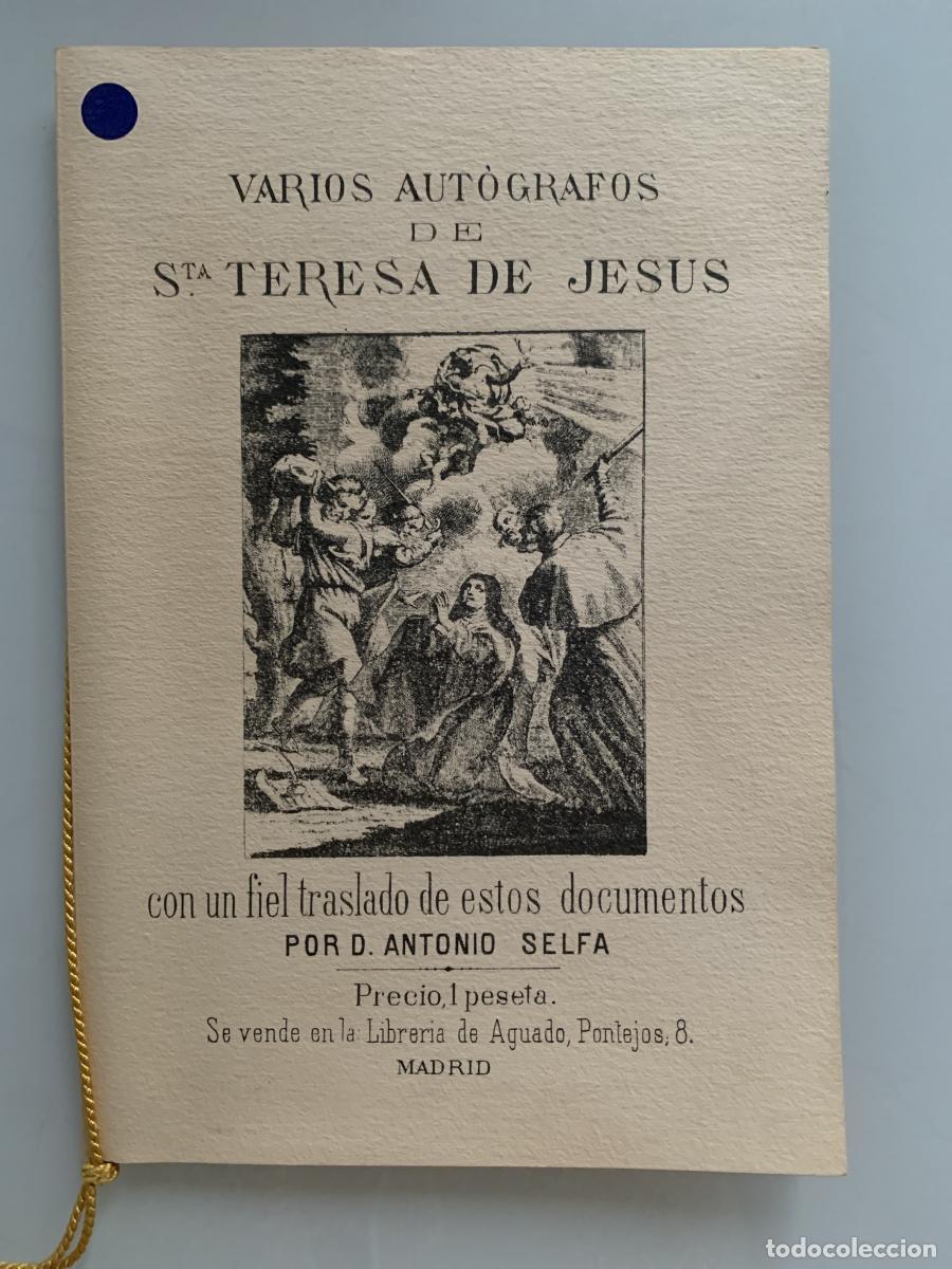 Libros: VARIOS AUT&Oacute;GRAFOS DE STA. TERESA DE JES&Uacute;S - D. Antonio Selfa - Foto 1
