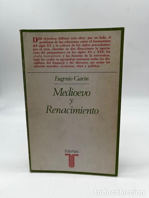 Libri di seconda mano: GARIN, Eugenio. - Medioevo y Renacimiento.