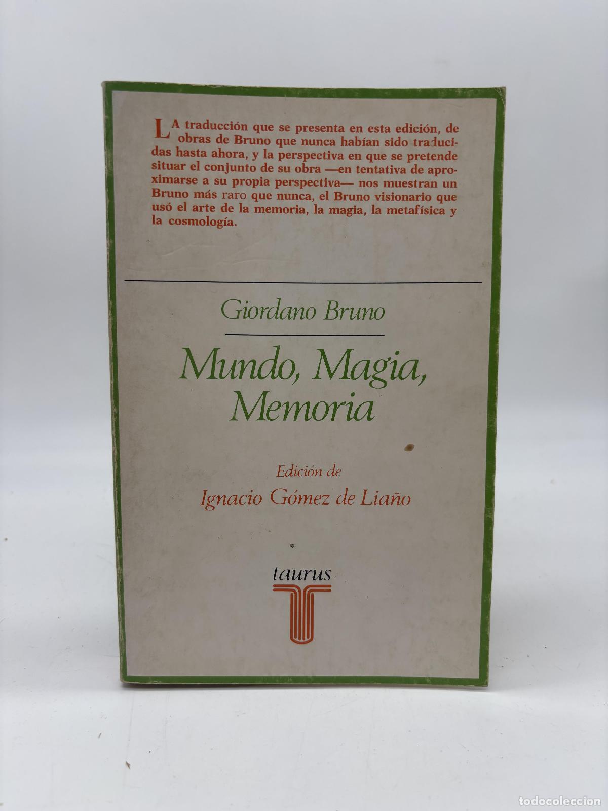 Libros: BRUNO, Giordano. - Mundo, Mag&iacute;a, Memoria. - Foto 1