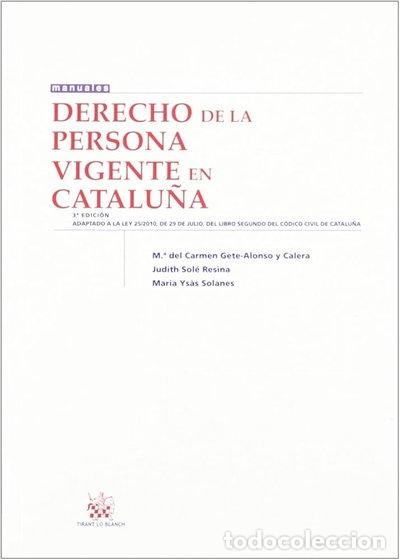 Livres: Derecho de la Persona Vigente en Catalu&ntilde;a- 9788498762891