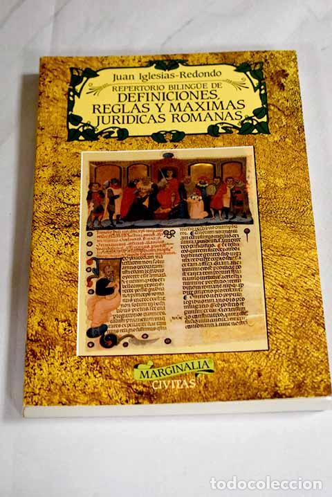 books: Repertorio bilingue de definiciones, reglas y m&aacute;ximas jur&iacute;dicas romanas