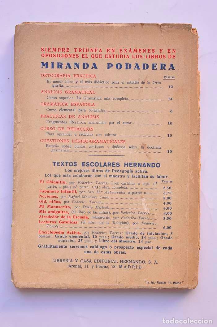 Libros: Gram&aacute;tica espa&ntilde;ola con pr&aacute;cticas de an&aacute;lisis. Curso elemental - MIRANDA PODADERA, Luis - Foto 4
