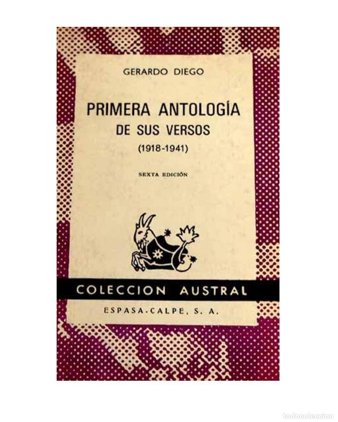 books: PRIMERA ANTOLOG&Iacute;A DE SUS VERSOS (1918-1941) - gerardo diego
