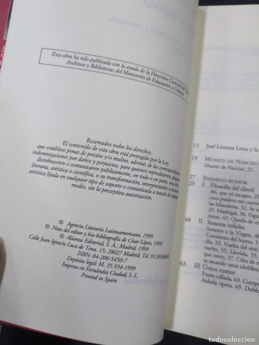Libros: JOS&Eacute; LEZAMA LIMA &ndash; POES&Iacute;A COMPLETA - Foto 2